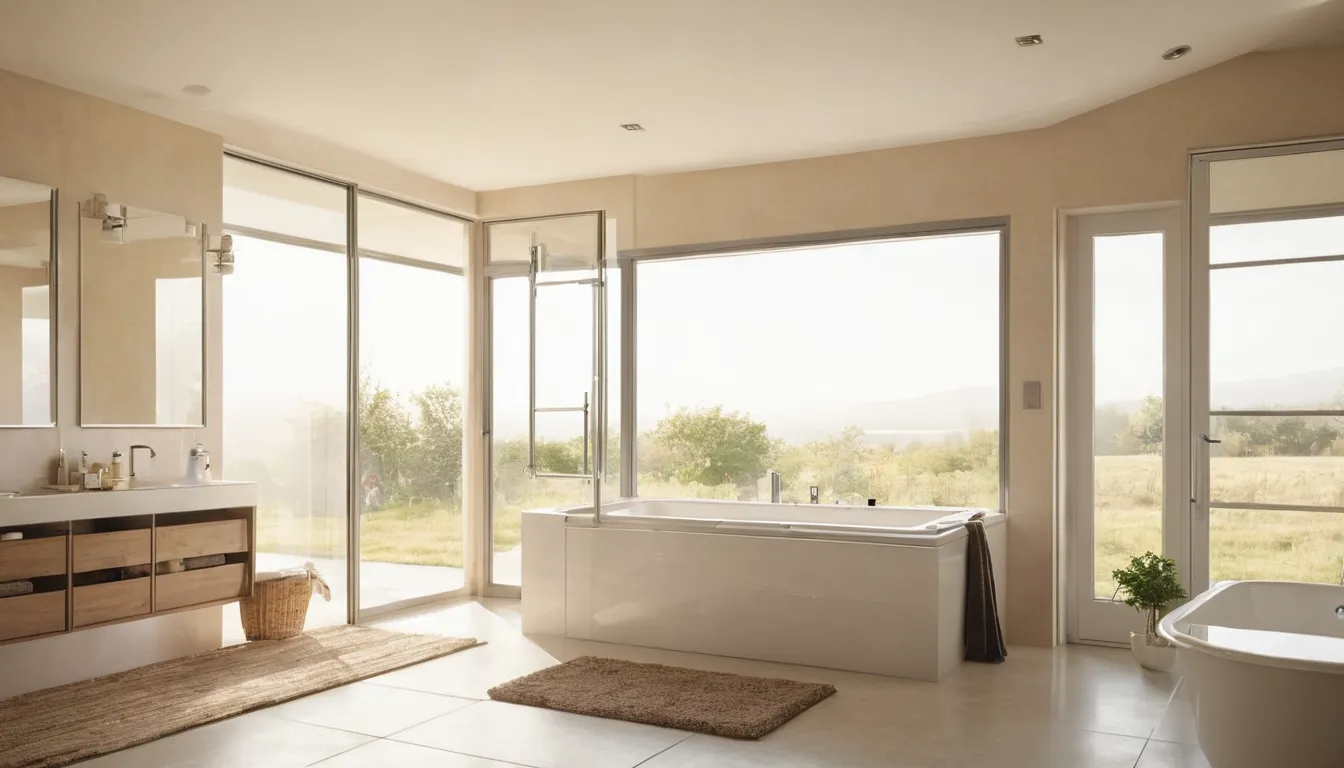 A smiling homeowner looking over a bright, accessible bathroom in Tinton Falls